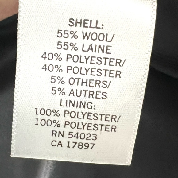 Banana Republic Factory Gray Wool Blend Toggle Button Hip Length Coat Women XL - Picture 7 of 8